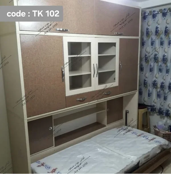 تخت تاشو یک نفره افقی کمددار مدل TK 102 - تصویر 2