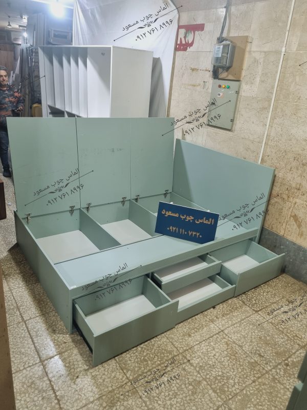 تخت یک نفره الماس چوب مسعود مدل T08 - تصویر 4
